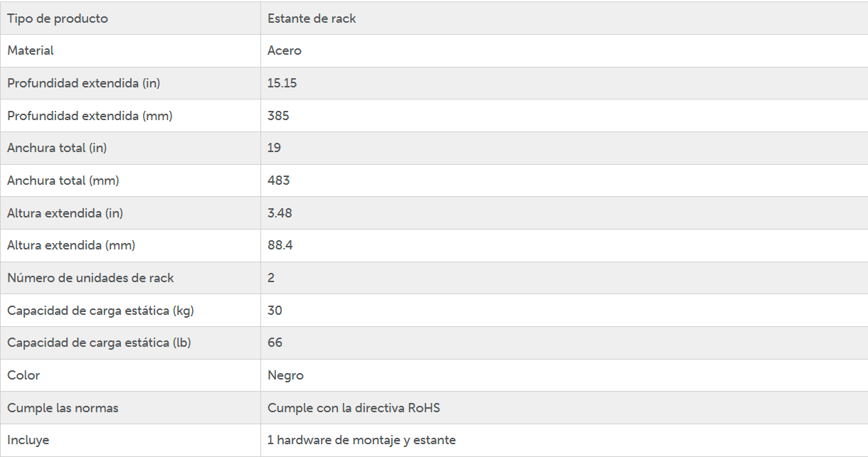 ESTANTE PARA RACK (RACK MOUNT) SHELVES 50 LIBRAS SRM19FM2